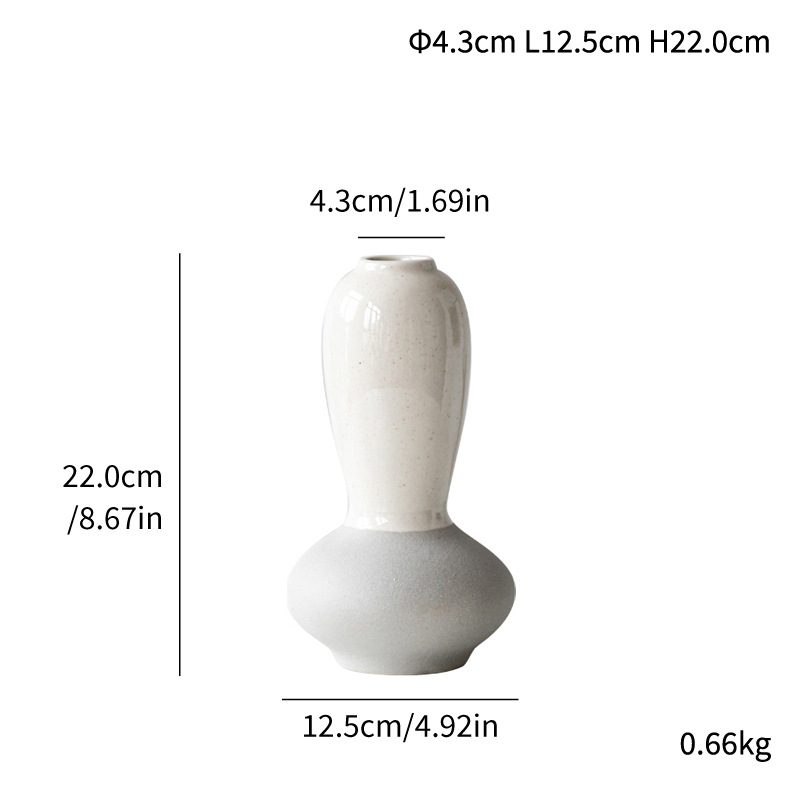 Style, vegetarian, two-color ceramic vase ornaments, handicrafts, home decorations - Image 7