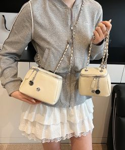 High-end mini bag for women's summer camellia chain one-shoulder crossbody bag niche design box bag