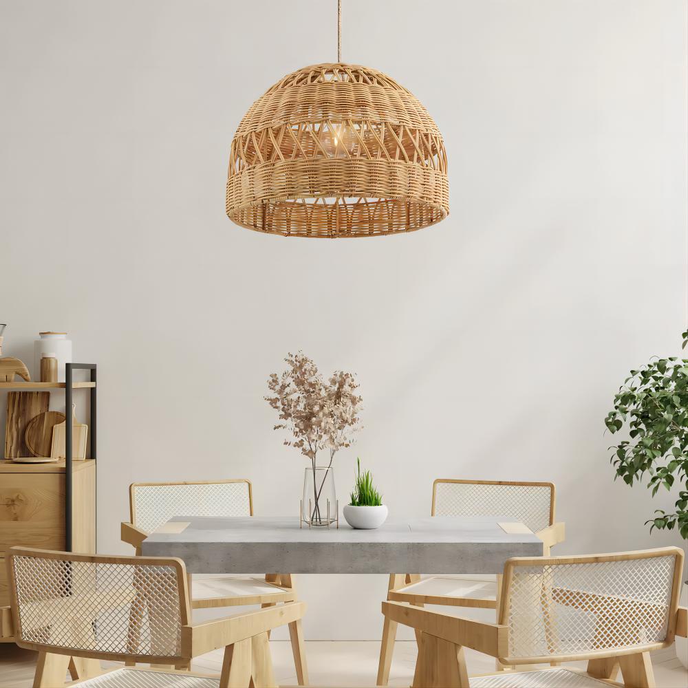 Hand-woven lampshade living room dining room rattan lamp fixtures Bed and Bedroom decorative bamboo chandelier chandelier - Image 5