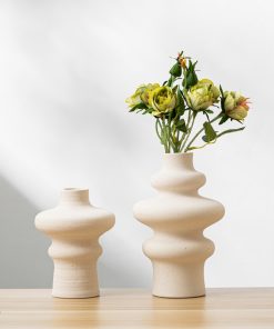 Ceramic special-shaped light luxury hydroponic vase style abstract art ornament matte