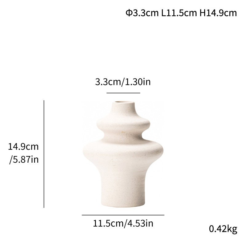 Ceramic special-shaped light luxury hydroponic vase style abstract art ornament matte - Image 4