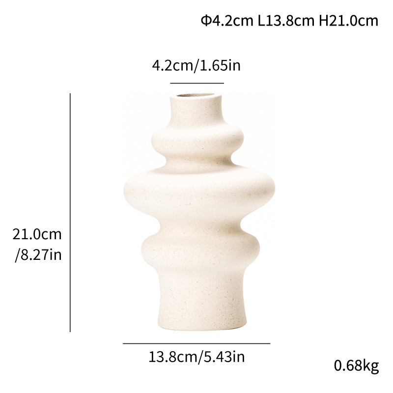 Ceramic special-shaped light luxury hydroponic vase style abstract art ornament matte - Image 5