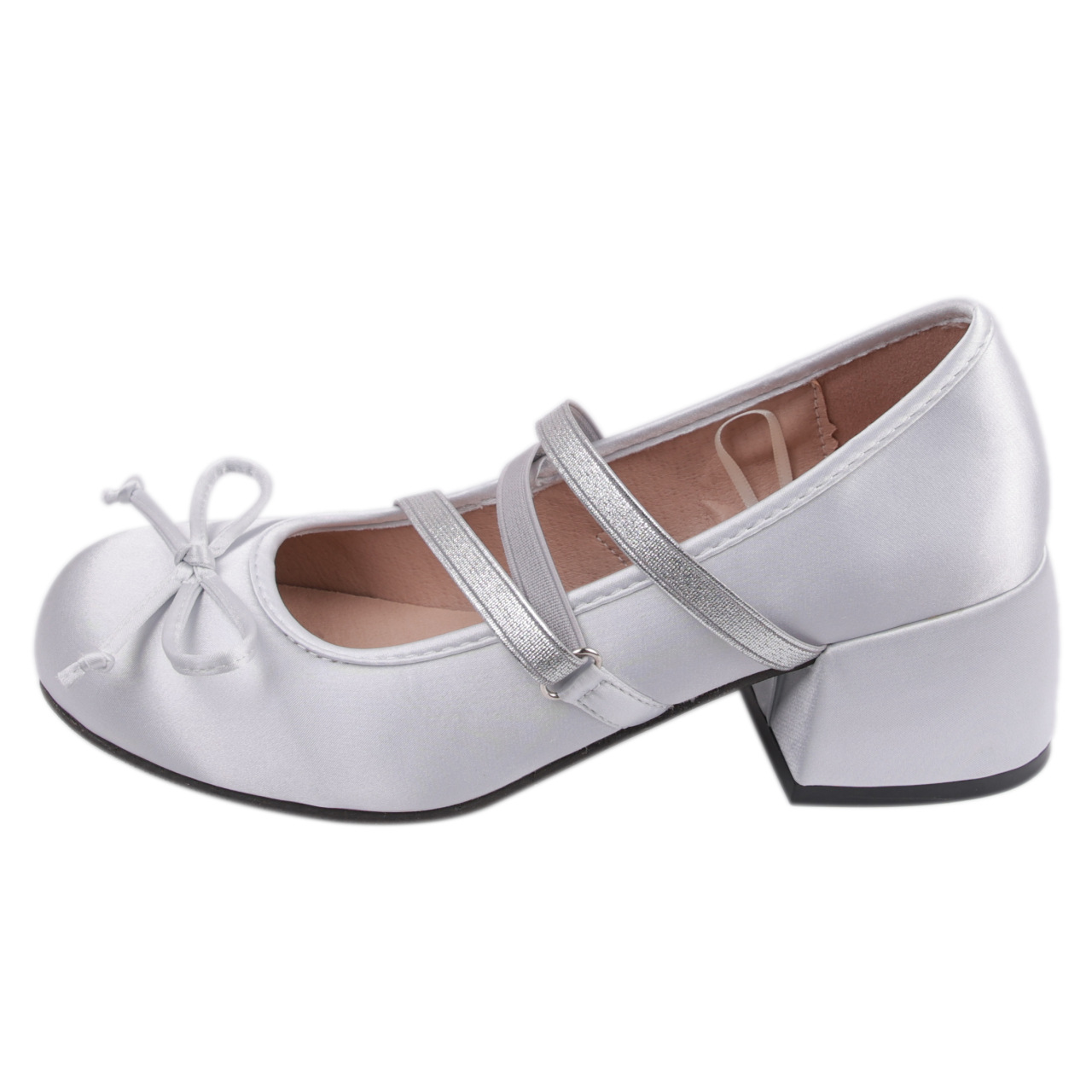 French thick heel Mary Jane shoes for women in summer fairy light mouth small fragrant style round head silver single shoes - Image 7