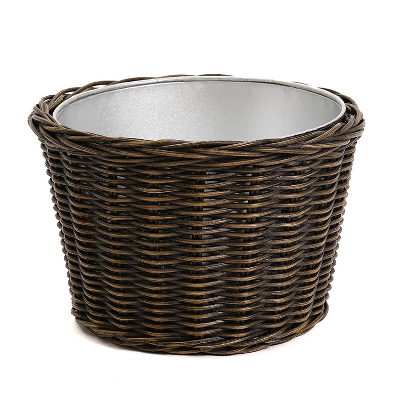 Pastoral grass woven rattan garden large flower pot woven home living room ornaments without leakage gardening flower basket - Image 5