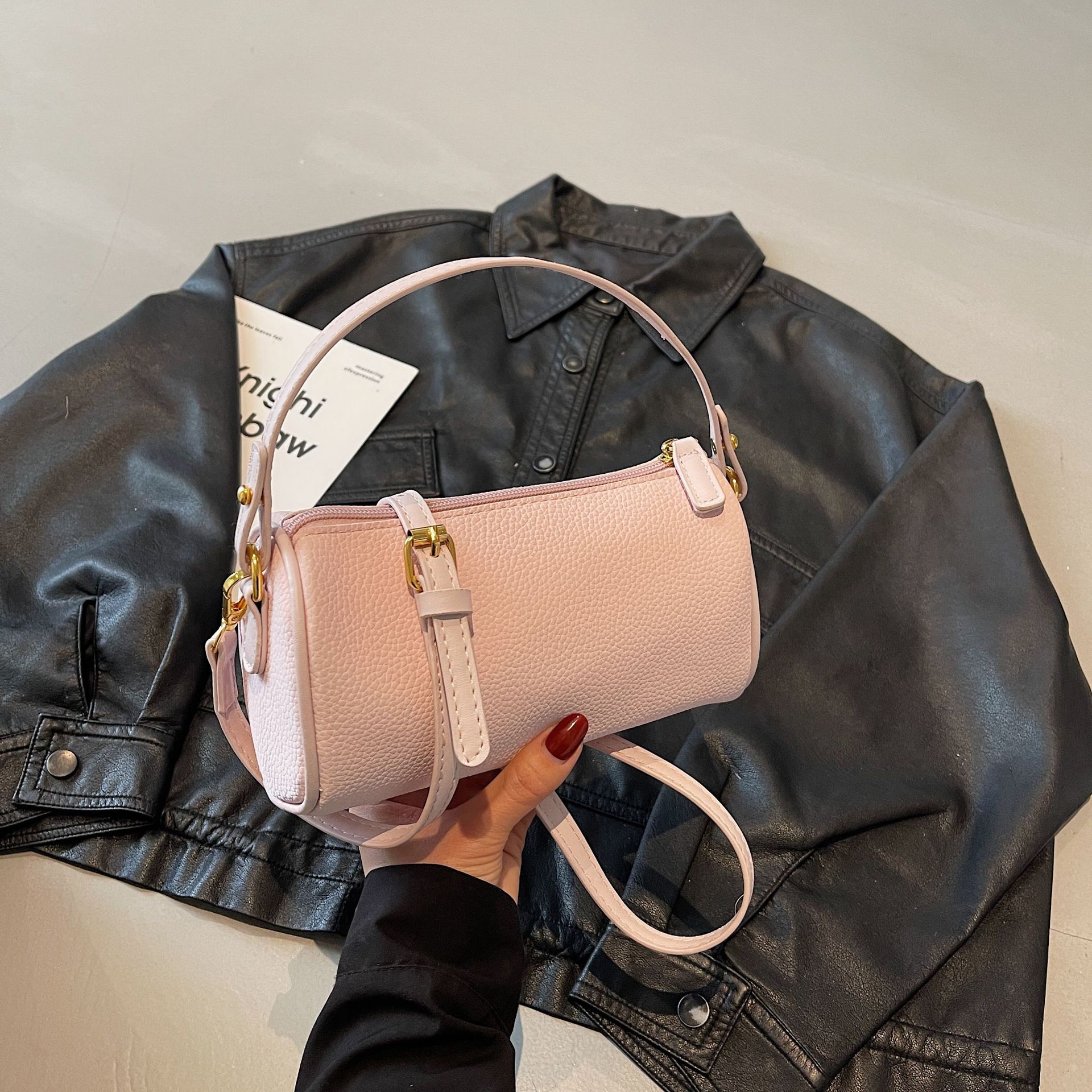 Fashionable small shoulder bag niche design simple texture versatile commuter one-shoulder crossbody bag - Image 10