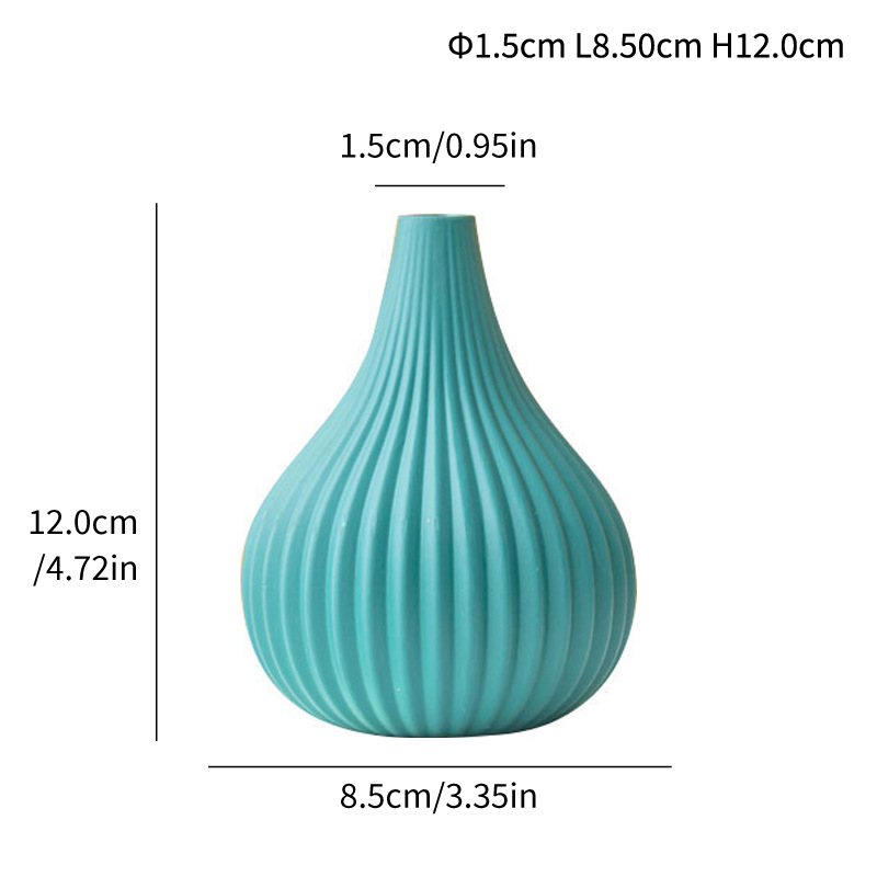 Japanese multi-color ceramic small vase fresh and simple flower arrangement high-end home decoration blue and white porcelain - Image 5