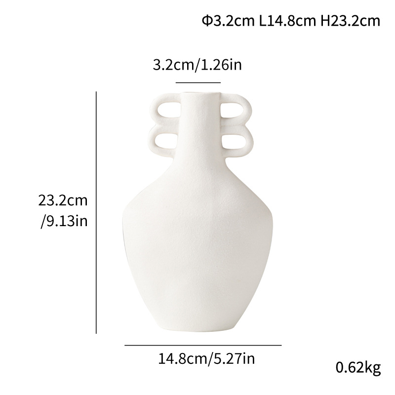 Ceramics, frosted corrugated simple shape, small mouth vase, light luxury and high-end home style - Image 5