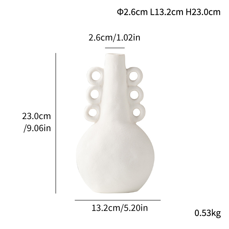 Ceramics, frosted corrugated simple shape, small mouth vase, light luxury and high-end home style - Image 6