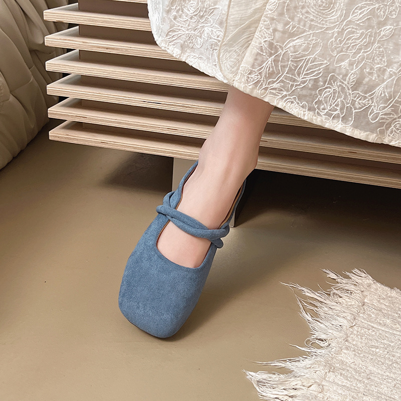 Baotou sandals for women in summer wear flat Birkenstock shoes half-tight women's shoes Mary Jane single shoes - Image 3