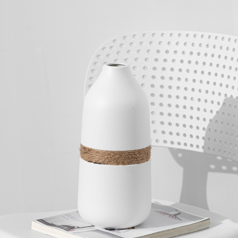 Ceramic hemp rope large vase simple and modern style flower arrangement craft home decoration - Image 2