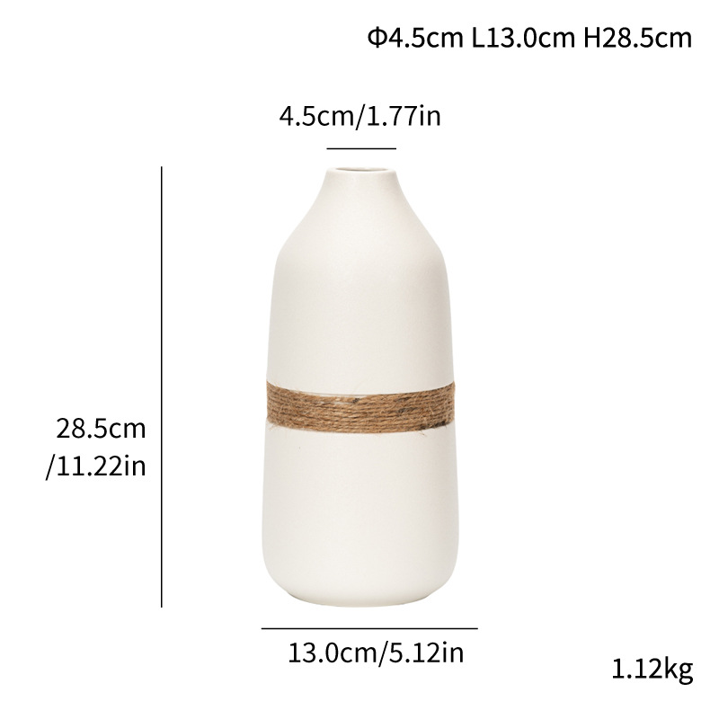 Ceramic hemp rope large vase simple and modern style flower arrangement craft home decoration - Image 4