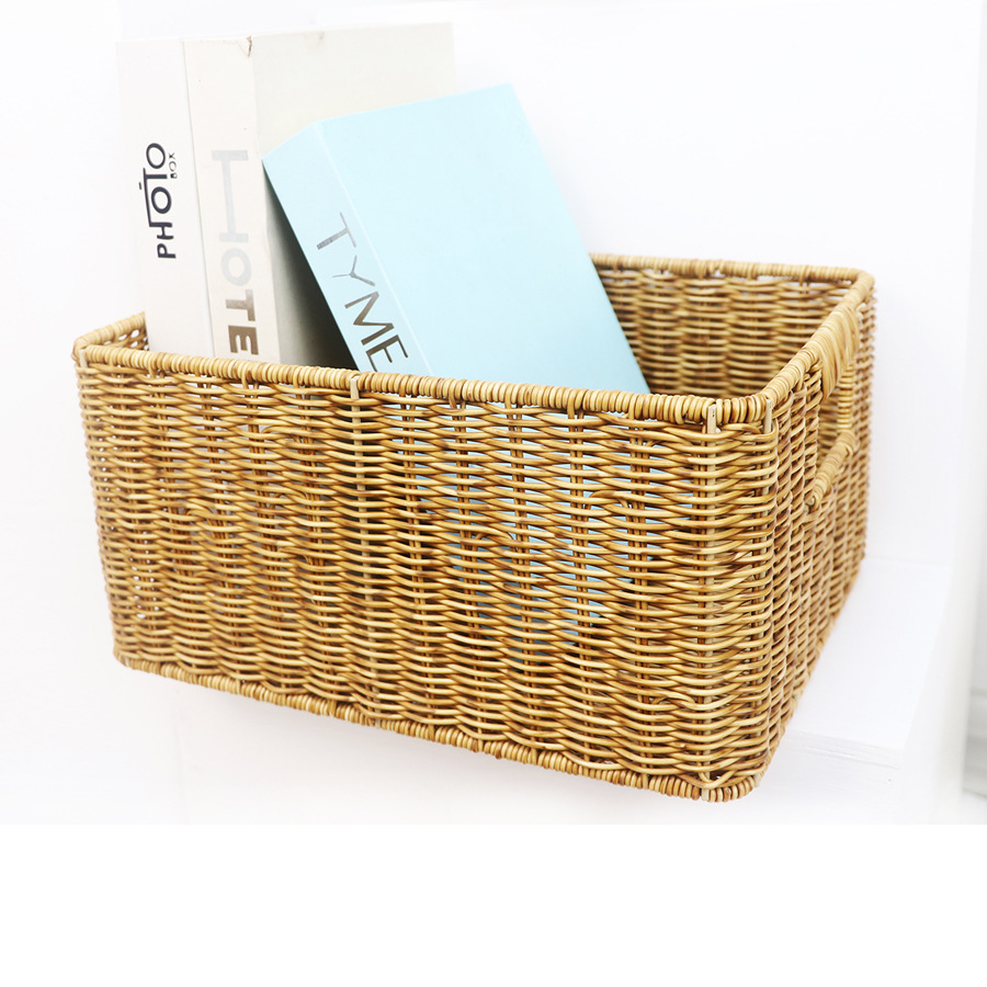 Imitation rattan storage basket household large capacity clothes, miscellaneous items, desktop snacks and toys to organize kitchen storage basket - Image 10