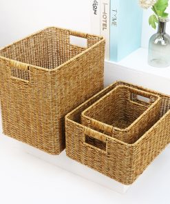 Imitation rattan storage basket household large capacity clothes, miscellaneous items, desktop snacks and toys to organize kitchen storage basket