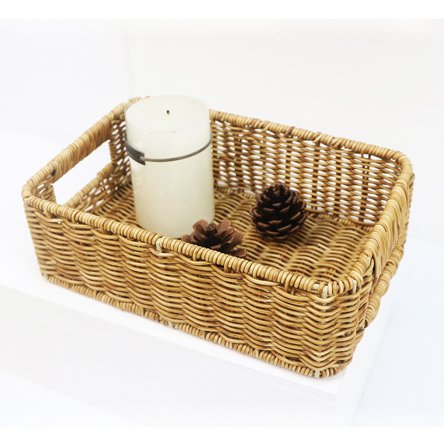 Imitation rattan storage basket household large capacity clothes, miscellaneous items, desktop snacks and toys to organize kitchen storage basket - Image 24