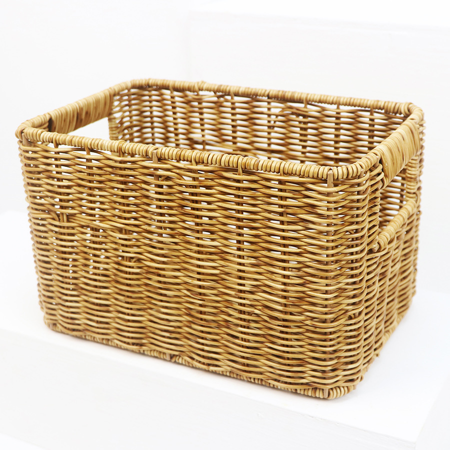 Imitation rattan storage basket household large capacity clothes, miscellaneous items, desktop snacks and toys to organize kitchen storage basket - Image 25