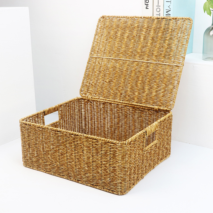 Imitation rattan storage basket household large capacity clothes, miscellaneous items, desktop snacks and toys to organize kitchen storage basket - Image 28