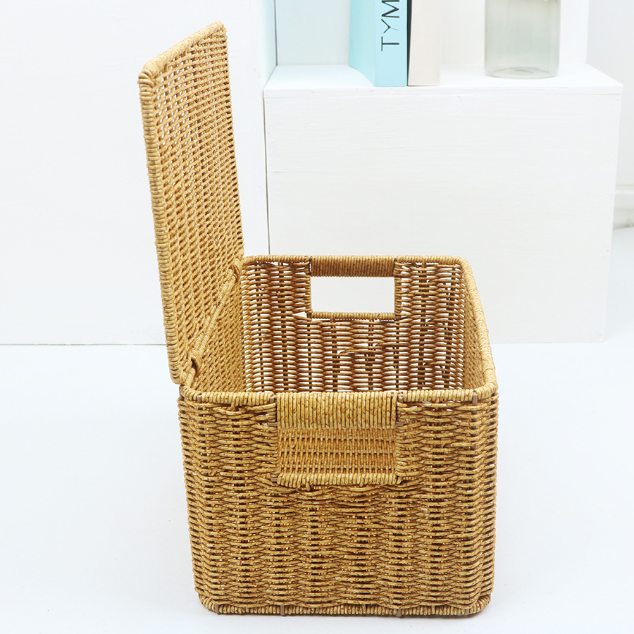 Imitation rattan storage basket household large capacity clothes, miscellaneous items, desktop snacks and toys to organize kitchen storage basket - Image 31
