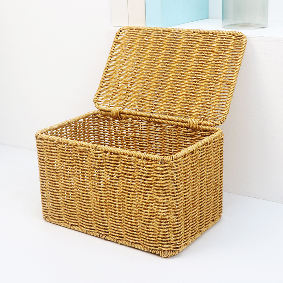 Imitation rattan storage basket household large capacity clothes, miscellaneous items, desktop snacks and toys to organize kitchen storage basket - Image 34