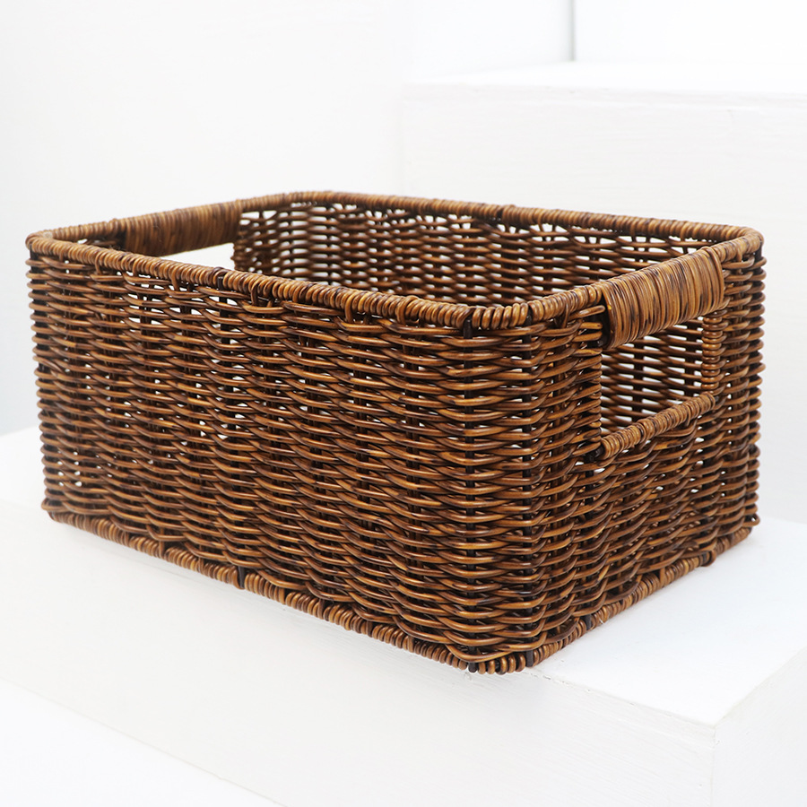 Imitation rattan storage basket household large capacity clothes, miscellaneous items, desktop snacks and toys to organize kitchen storage basket - Image 38
