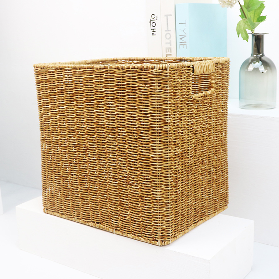 Imitation rattan storage basket household large capacity clothes, miscellaneous items, desktop snacks and toys to organize kitchen storage basket - Image 4