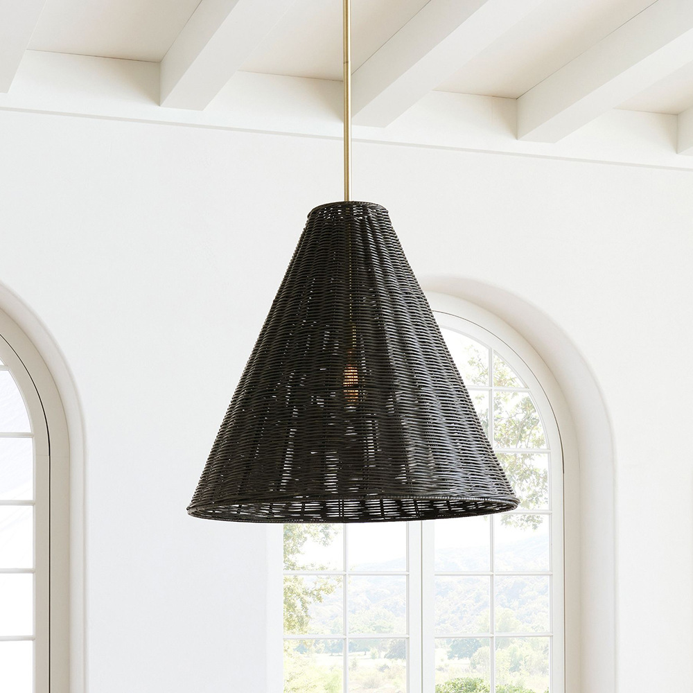 Feng hand-woven tea room Zen B&B restaurant decoration lampshade living room rattan chandelier lantern - Image 2