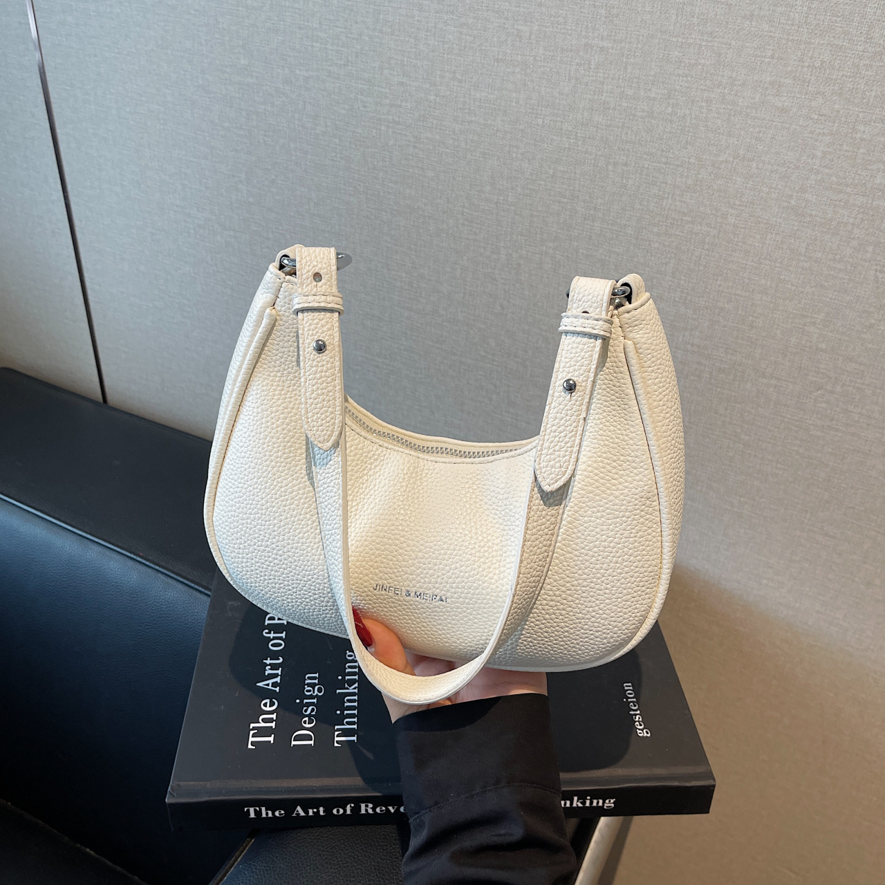 Soft leather underarm bag retro solid color dumpling bag one-shoulder handbag French temperament women's bag - Image 12