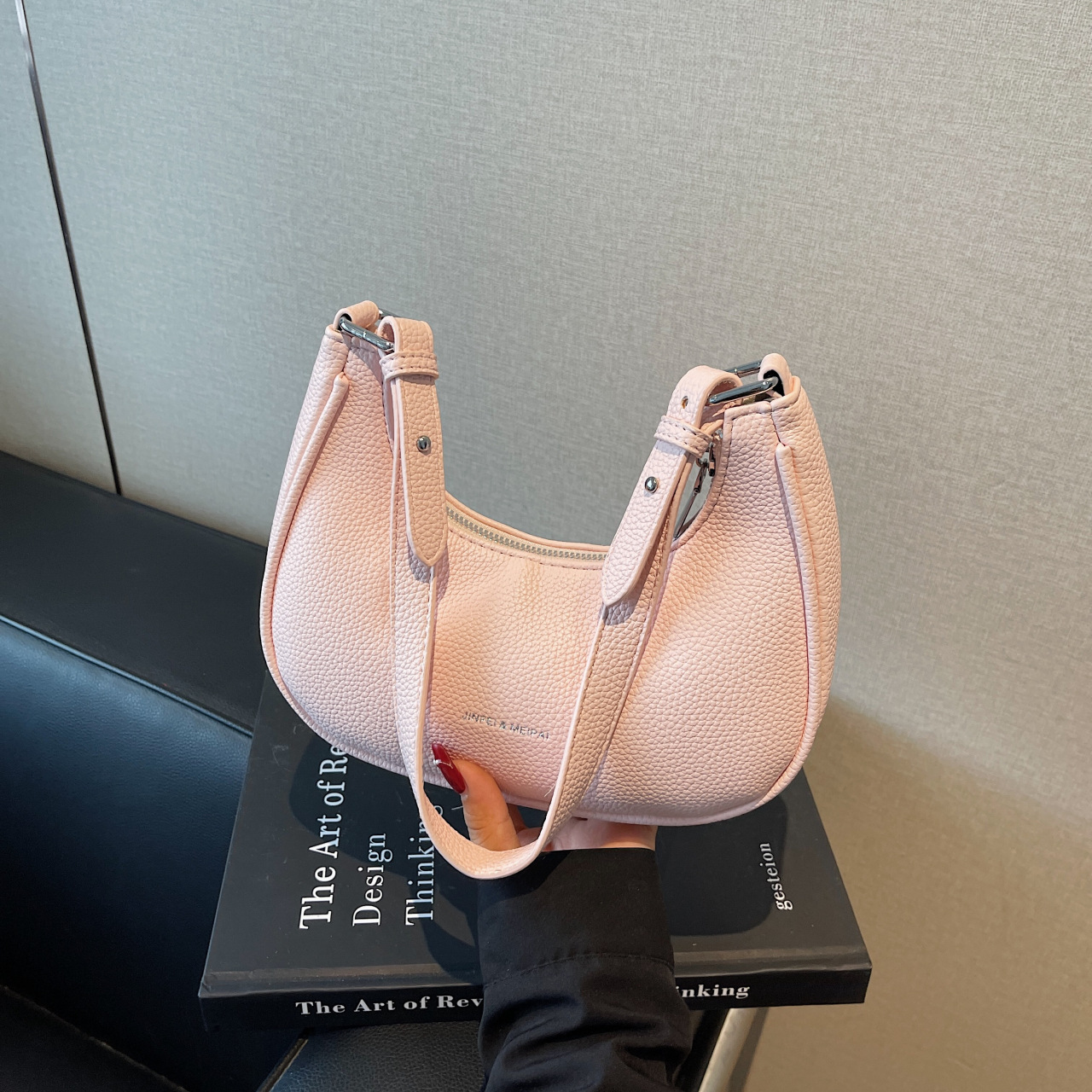 Soft leather underarm bag retro solid color dumpling bag one-shoulder handbag French temperament women's bag - Image 13