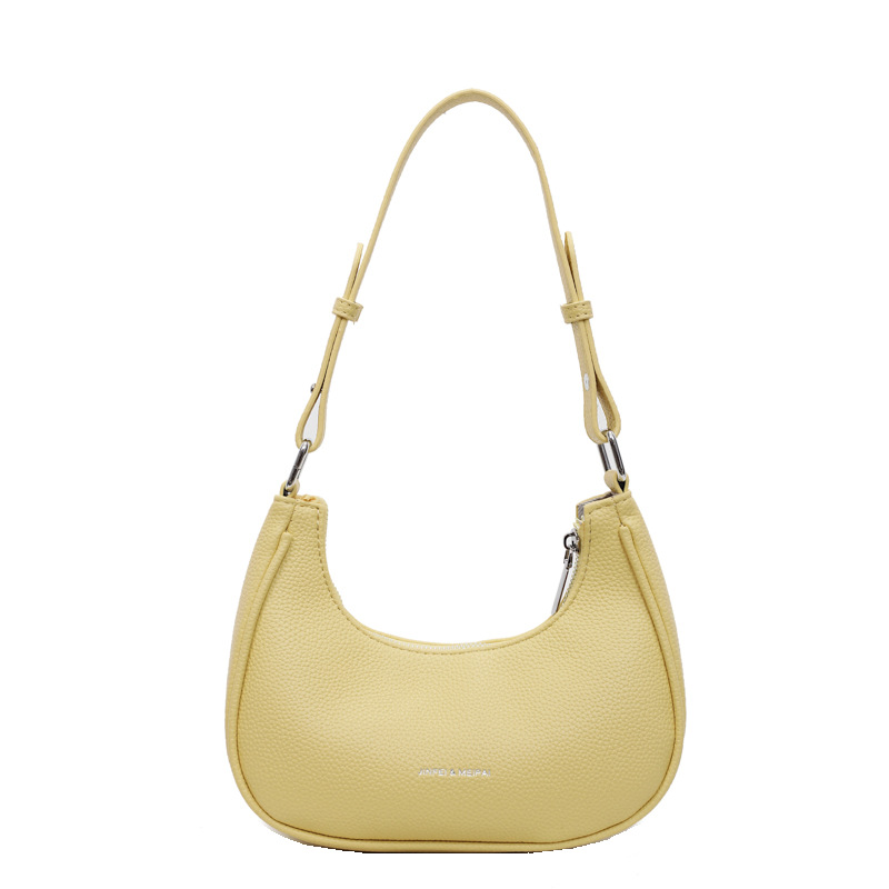 Soft leather underarm bag retro solid color dumpling bag one-shoulder handbag French temperament women's bag - Image 5