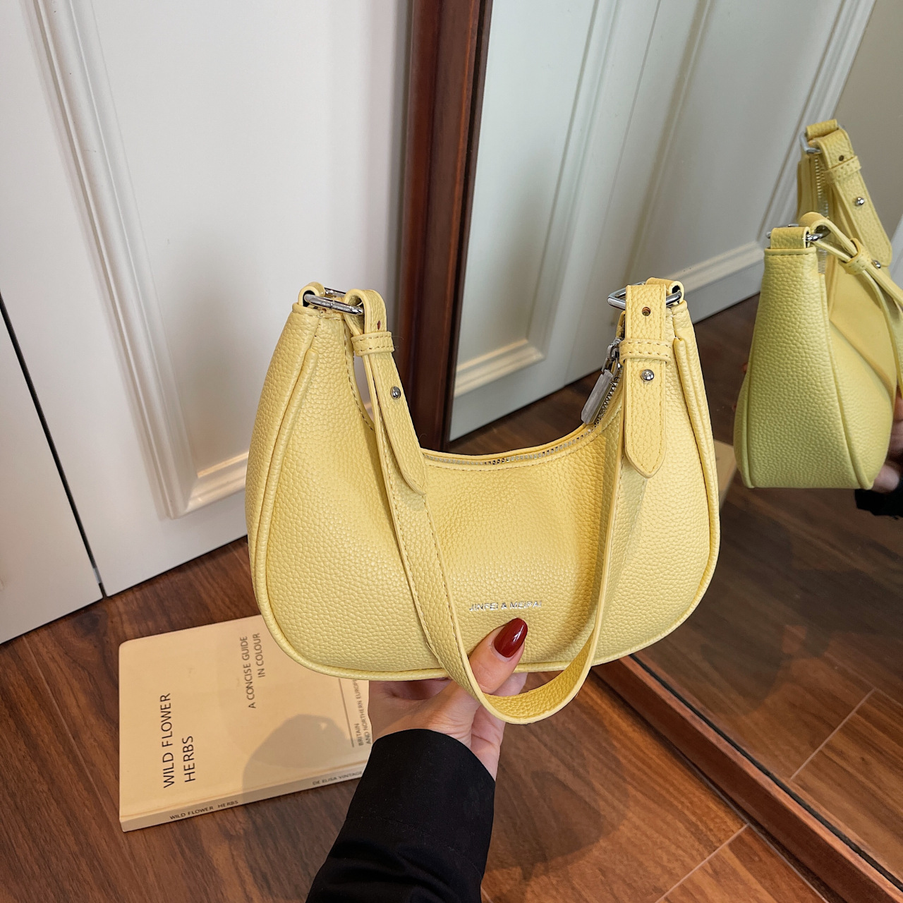 Soft leather underarm bag retro solid color dumpling bag one-shoulder handbag French temperament women's bag - Image 7