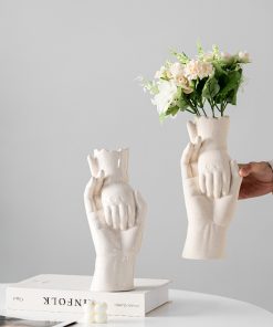 Personalized hand in hand ceramic vase light luxury texture ceramic flower insert home decoration