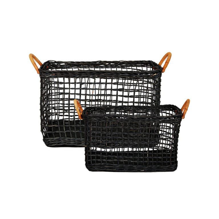Natural rattan storage basket Indonesian rattan woven hollow handle basket fruit bread storage basket - Image 3