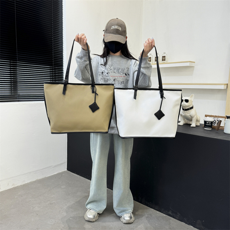 Spring and summer solid color fashion ladies one-shoulder underarm bag large capacity oblique span high-quality texture commuting tote bag - Image 4
