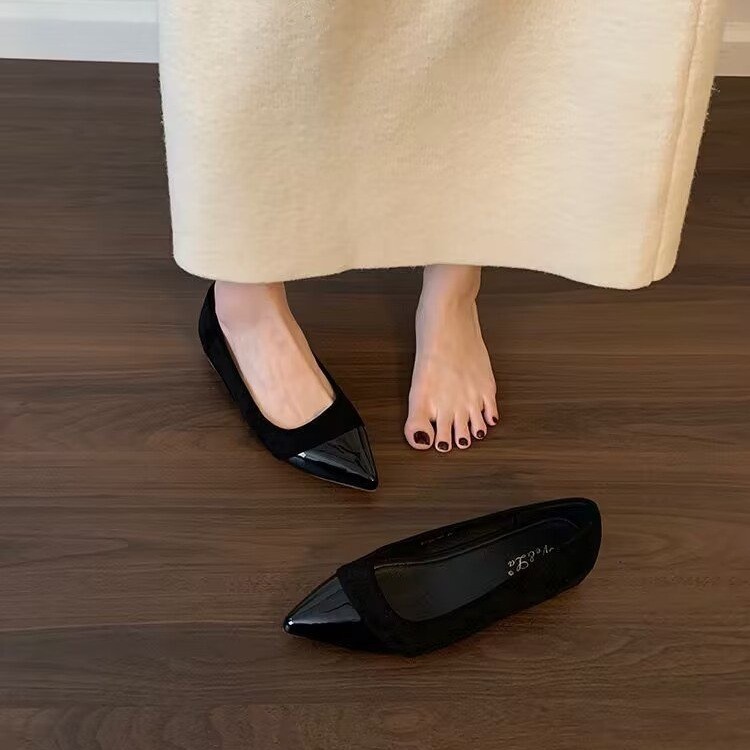 Inner heightened single shoes for women spring and summer French pointed toe Mary Jane shoes fairy with skirt shallow mouth evening shoes - Image 2