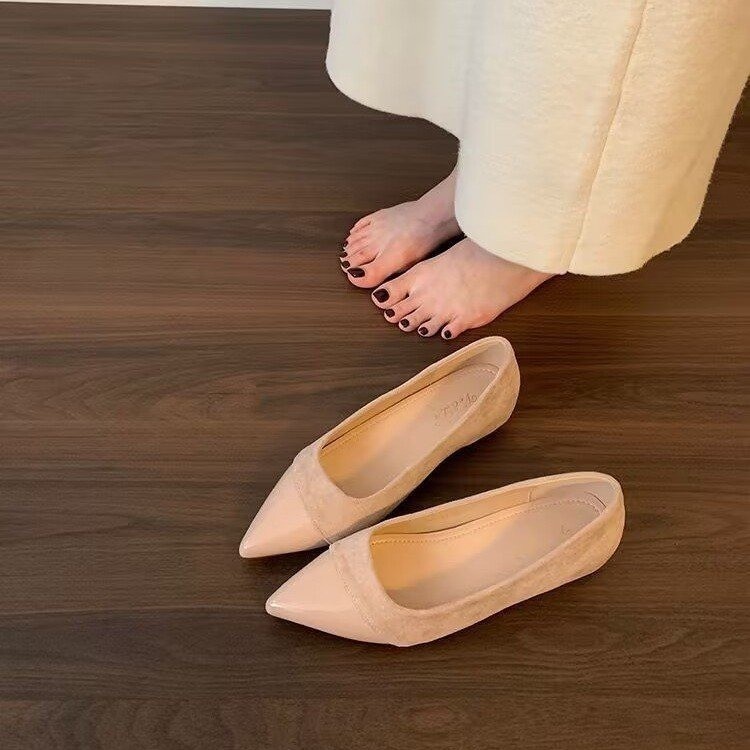 Inner heightened single shoes for women spring and summer French pointed toe Mary Jane shoes fairy with skirt shallow mouth evening shoes - Image 3