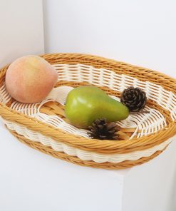 Imitation vine fruit basket rattan supermarket snack storage basket woven bread plastic fruit vegetable display basket balcony