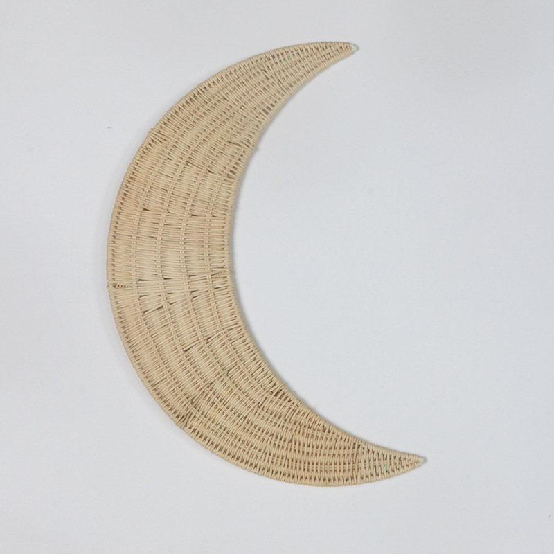 Fengtie Moon-shaped Wall Decoration Palette Hand-woven Styling Hanging Wall Photo Decoration Props - Image 4