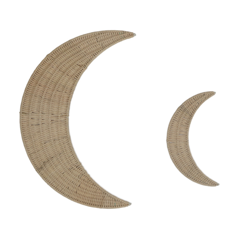 Fengtie Moon-shaped Wall Decoration Palette Hand-woven Styling Hanging Wall Photo Decoration Props - Image 3