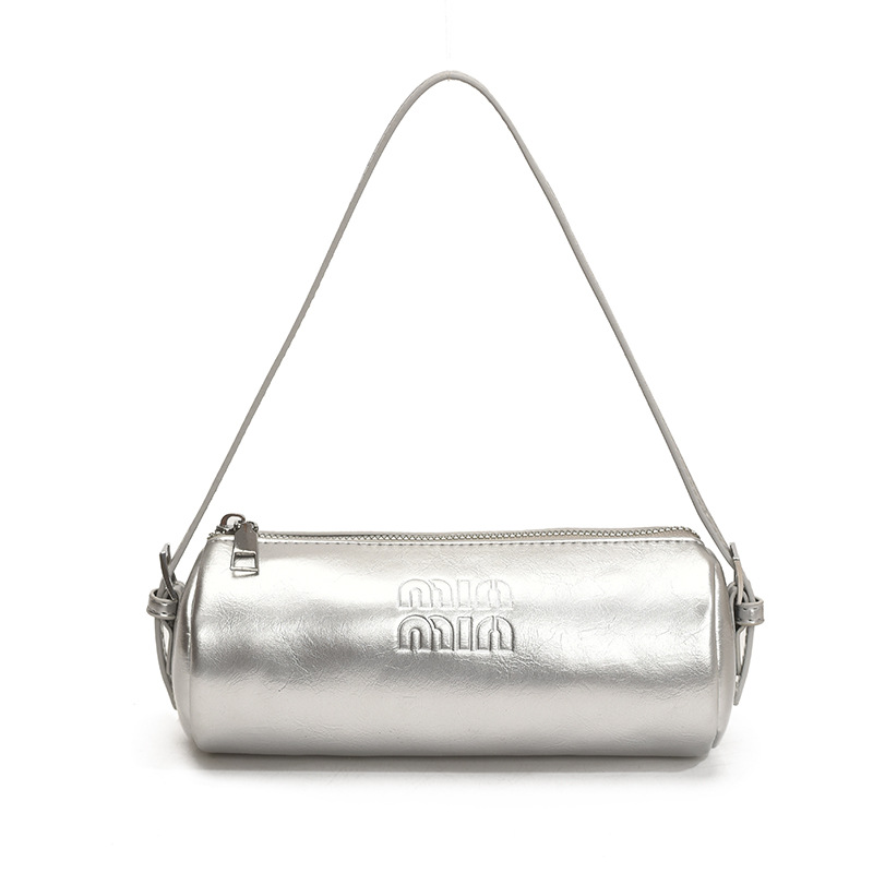 Spring soft cowhide one-shoulder pen holder underarm bag small hand-carrying cylinder women's bag - Image 11