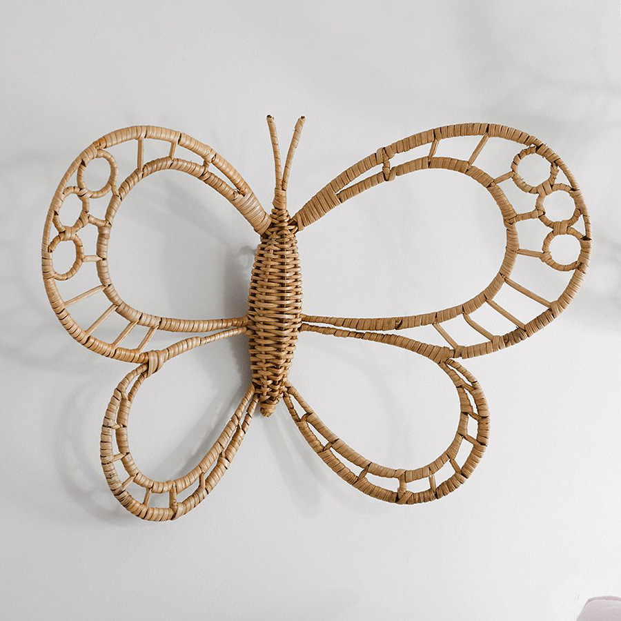 Fengji weaving decorations straw weaving butterfly shape wall decorations B&B hotel photography props wall hanging accessories - Image 4