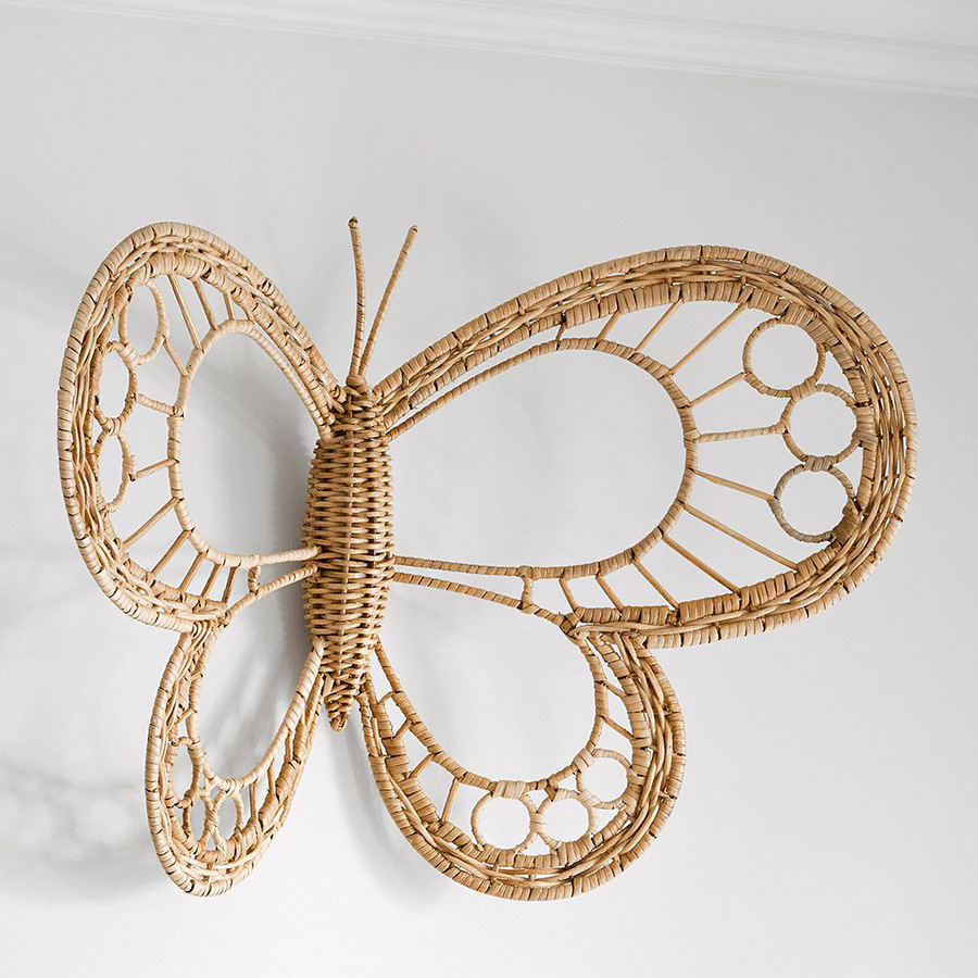 Fengji weaving decorations straw weaving butterfly shape wall decorations B&B hotel photography props wall hanging accessories - Image 5
