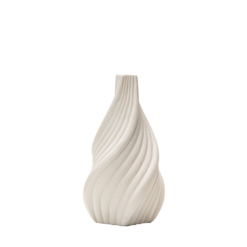 European flower arrangizer conical vertical pattern ceramic vase light luxury high-end home soft decoration ornaments - Image 3