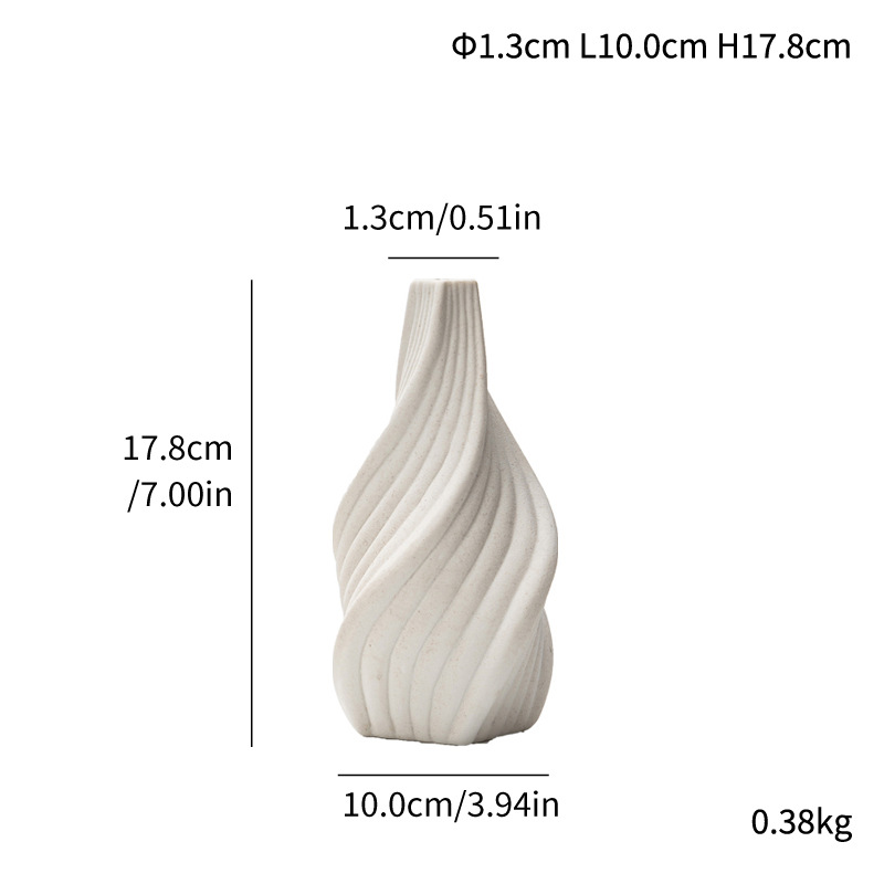 European flower arrangizer conical vertical pattern ceramic vase light luxury high-end home soft decoration ornaments - Image 7