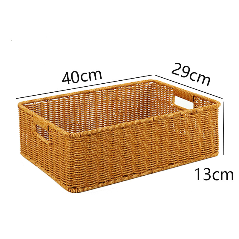 Imitation rattan tea table storage basket living room TV cabinet drawer storage basket desktop snack cosmetic storage basket - Image 10