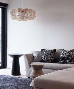 Wooden sheep, wind chandelier, retro rattan lamp, restaurant, bar, cafe, handmade natural rattan lamp