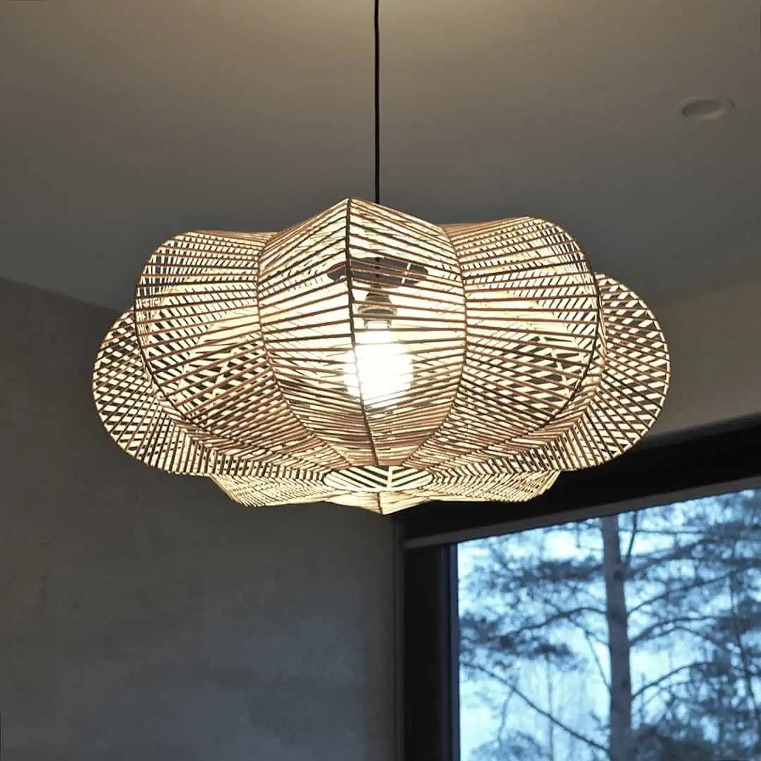 Wooden sheep, wind chandelier, retro rattan lamp, restaurant, bar, cafe, handmade natural rattan lamp - Image 5