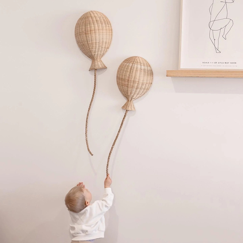 Bamboo rattan balloon wall decoration hanging decoration children's room wall decoration wall decoration hanging - Image 6