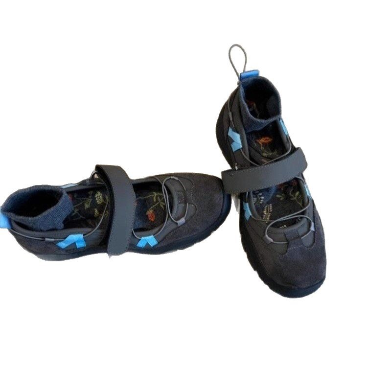 Niche retro thick sole shallow mouth Velcro Mary Jane shoes for women sports casual temperament simple single shoes - Image 5