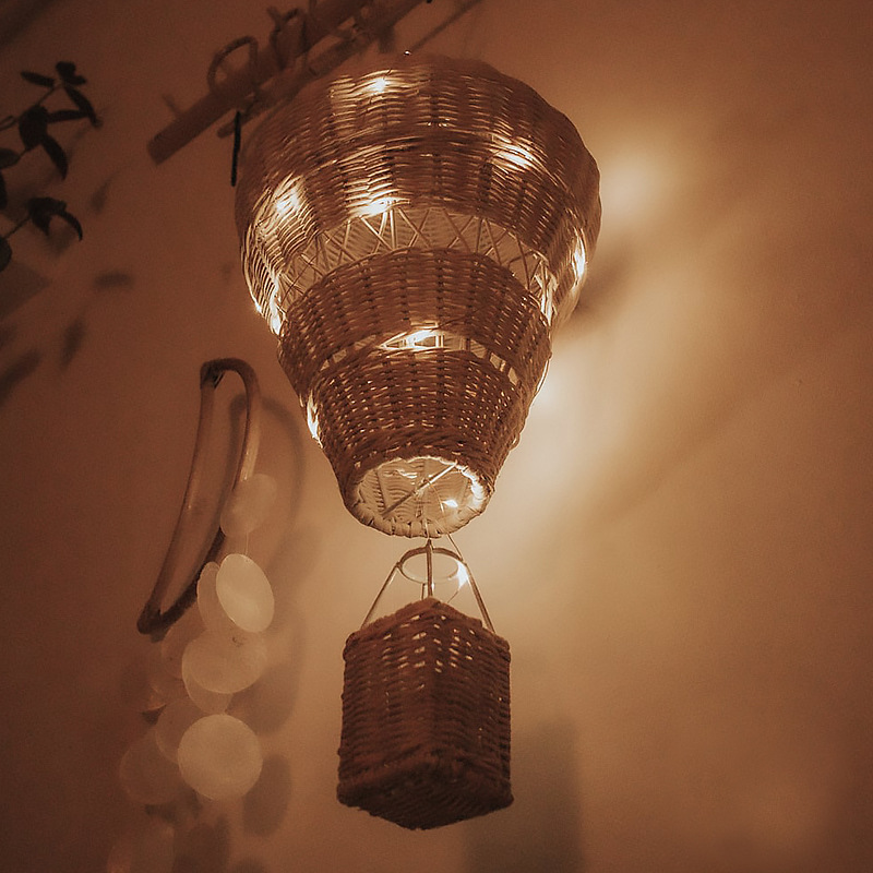 Birthday layout Handmade rattan woven balloons Children's room decoration B&B pendant children's clothing store Photography road - Image 4