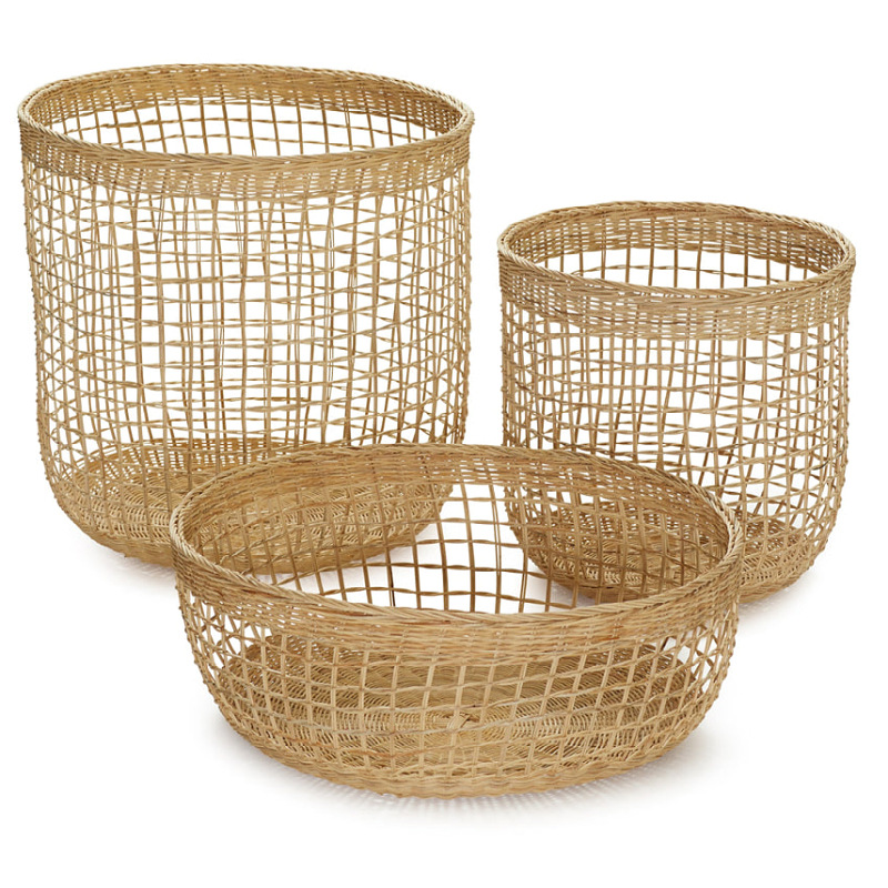 Household handmade rattan woven miscellaneous basket children's toy storage basket round real rattan woven clothing basket - Image 2