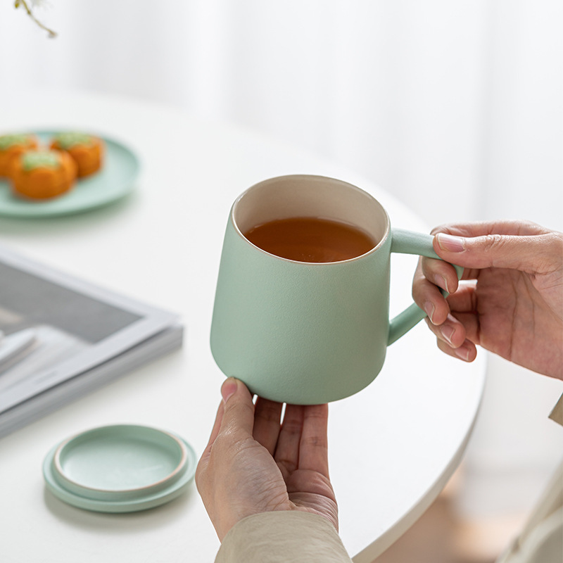 Damon Ceramic Cup Household Coffee Cup Water Cup Tea Cup Corner Handle Coffee Cup - Image 11